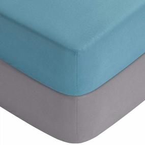 img 4 attached to Yoofoss Baby Crib Sheets 2 Pack: Super Soft Microfiber for Standard Crib and Toddler Mattress, Blue-Gray - Perfect for Boys and Girls