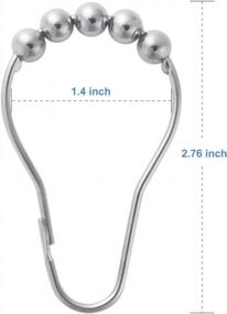img 3 attached to Chrome Shower Curtain Rings - Set Of 12 Rust-Resistant Metal Hooks For Bathroom Shower Rods And Hangers, Rolling Shower Curtain Clips For Improved Durability