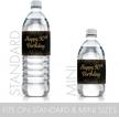 shimmering celebration: 24 black & gold water bottle labels for a 90th birthday party logo