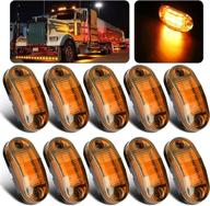 ⚡️ linkstyle 10pcs amber 6led trailer marker lights: waterproof sealed side indicators for front rear truck rv camper boat логотип