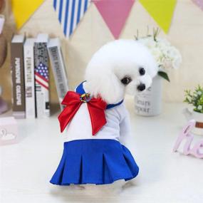 img 3 attached to XL Dog Skirt Costume For Student Cosplay - Blue Tangpan Bow-Knot Camp Dress