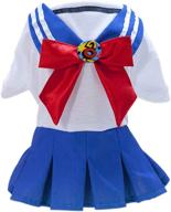 xl dog skirt costume for student cosplay - blue tangpan bow-knot camp dress logo