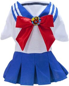 img 4 attached to XL Dog Skirt Costume For Student Cosplay - Blue Tangpan Bow-Knot Camp Dress
