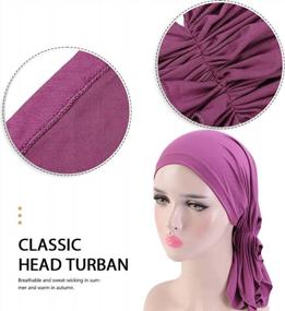 img 2 attached to Stylish And Comfortable Black Turban Headscarfs For Women With Hair Loss - GORTIN Chemo Headwear Collection