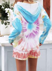 img 1 attached to Sidefeel Women Tie Dye Print Long Sleeve Pajamas Sets With Shorts Medium Multicolor