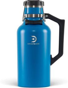 img 4 attached to Leakproof Stainless Steel Growler - 64 Oz Craft Beer, Soda, Wine Or Coffee Tumbler By DrinkTanks, With Vacuum Insulation And Handle - Ideal For Outdoor Adventures In Cove