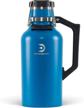 leakproof stainless steel growler - 64 oz craft beer, soda, wine or coffee tumbler by drinktanks, with vacuum insulation and handle - ideal for outdoor adventures in cove logo