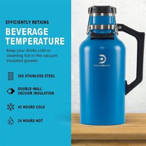 img 1 attached to Leakproof Stainless Steel Growler - 64 Oz Craft Beer, Soda, Wine Or Coffee Tumbler By DrinkTanks, With Vacuum Insulation And Handle - Ideal For Outdoor Adventures In Cove