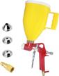 joywayus air hopper spray gun with 4.0mm/6.0mm/8.0mm nozzle paint texture drywall painting sprayer, yellow, 0.79 gallon (3 l) straight logo