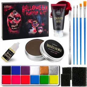 img 4 attached to Special Effects FX Halloween Makeup Set,Afflano Nose & Scar Wax 60G+Coagulated Blood+Stipple Sponge*3+Spatula+Skin Wax Extension Oil,Festival Stage Theatrical Wound Modeling Scar-For Black Skin-12 Kit