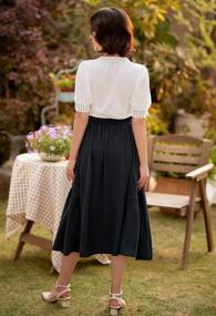 img 1 attached to Timeless Vintage Style: Belle Poque Women'S High Waist Midi Skirt With Pockets & Belt