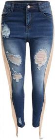 img 2 attached to Women'S Plus Size Vakkest Bell Bottom Jeans - High Waist Bootcut, Ripped Hole Denim Leggings Pants