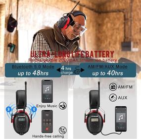 img 2 attached to ZOHAN 033 Bluetooth AM/FM Radio Headphones With 2000MAh Rechargeable Battery And 25DB NRR Noise Reduction Earmuffs For Enhanced Safety