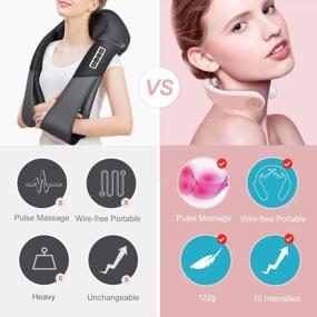 img 2 attached to Cordless Intelligent Neck Massager With Heat - Deep Tissue Trigger Point Massage - Perfect Gift For Women, Men, Dad, Mom, And Office Workers