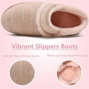 img 2 attached to Stay Cozy And Fashionable With KuaiLu Women'S Fluffy Knitted Boot Slippers - Arch Support, Non-Slip Hard Sole, And Faux Fur Lining For Warm Winter Comfort