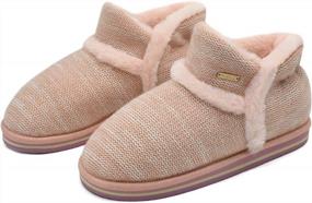 img 3 attached to Stay Cozy And Fashionable With KuaiLu Women'S Fluffy Knitted Boot Slippers - Arch Support, Non-Slip Hard Sole, And Faux Fur Lining For Warm Winter Comfort