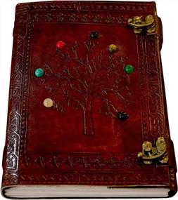 img 3 attached to Vintage Leather Journal With Lock - Tree Of Life Design For Men And Women, Ideal For Writing, Sketching, Travel, DND - Large 10 Inch Notebook With Antique Brown Finish By Montexoo