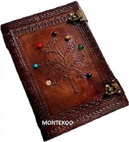 img 4 attached to Vintage Leather Journal With Lock - Tree Of Life Design For Men And Women, Ideal For Writing, Sketching, Travel, DND - Large 10 Inch Notebook With Antique Brown Finish By Montexoo