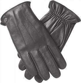 img 4 attached to Кожаные перчатки с сенсорным экраном для мужчин - теплые перчатки для холодной погоды для вождения от Vislivin