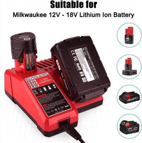 img 3 attached to 2Pack 48-11-1820 Batteries + Charger For 18V Milwaukee M18 Battery - Energup