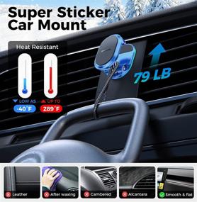 img 3 attached to 📱 Multi-Functional Magnetic Car Phone Holder with 6X Magnets | Double 360° Rotation | Desk Mount | Dashboard Compatible | Blue