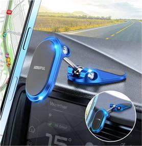 img 4 attached to 📱 Multi-Functional Magnetic Car Phone Holder with 6X Magnets | Double 360° Rotation | Desk Mount | Dashboard Compatible | Blue