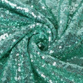 img 1 attached to Trlyc 2FTX8FT Christmas Mint Sequin Curtain Panel For Father'Day Wedding Party