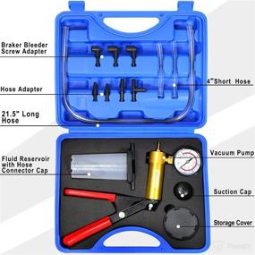 img 3 attached to AutoWanderer Brake Bleeder Kit with Hand Vacuum Pump Tester - One Person Brake Fluid Bleeding Tools for Motorcycle, Car, Truck - Complete with Case