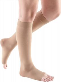 img 3 attached to Mediven Comfort Women'S Calf High Compression Stockings, Open Toe, Natural II - 20-30 MmHg Support