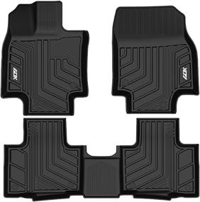 img 4 attached to 🚗 2020-2022 Highlander 2 Row Non-Hybrid All Weather Rubber TPE Floor Mats: 1st & 2nd Row Waterproof Liners Black