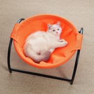 🐱 modern orange cat bed hammock with stand - washable & suitable for small to large cats (17'') logo