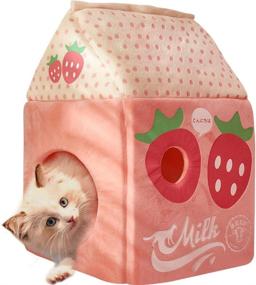 img 4 attached to Pet Foldable Self Warming Apartment Strawberry