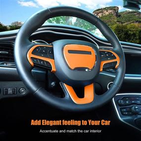 img 1 attached to Enhance Your Dodge & Jeep: 🍊 Voodonala Steering Wheel Trim - ABS Orange (4pcs)