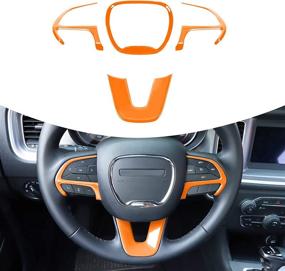 img 4 attached to Enhance Your Dodge & Jeep: 🍊 Voodonala Steering Wheel Trim - ABS Orange (4pcs)