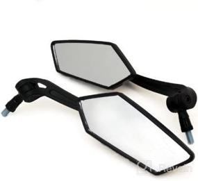 img 2 attached to 🛵 Adjustable Motorcycle Scooter Mirror Set - MMG Universal Fit, Flat Black, 10mm RH/RH Thread (4238_10)