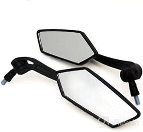 img 1 attached to 🛵 Adjustable Motorcycle Scooter Mirror Set - MMG Universal Fit, Flat Black, 10mm RH/RH Thread (4238_10)