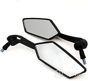 img 3 attached to 🛵 Adjustable Motorcycle Scooter Mirror Set - MMG Universal Fit, Flat Black, 10mm RH/RH Thread (4238_10)