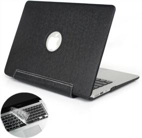 img 4 attached to Protect Your MacBook Pro 13 With Se7Enline'S Sleek PU Leather Coated Hard Case In Black