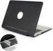 protect your macbook pro 13 with se7enline's sleek pu leather coated hard case in black logo
