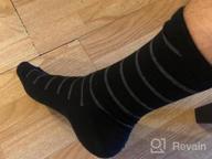 img 1 attached to 6 Pack Men'S Black Patterned Combed Cotton Dress Socks For Size 10-13, Casual Mid Calf Length review by Delos Montano