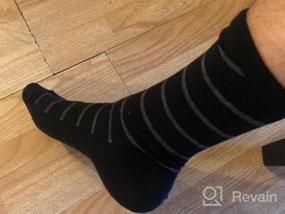 img 5 attached to 6 Pack Men'S Black Patterned Combed Cotton Dress Socks For Size 10-13, Casual Mid Calf Length