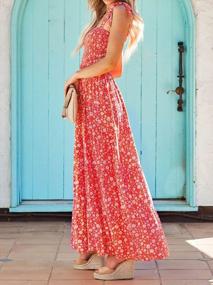 img 1 attached to Women'S Boho Summer Maxi Dress: Floral Print, Tie Straps, Sleeveless & Flowy Ruffle A Line Design