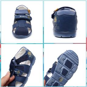 img 1 attached to Ahannie Toddler Adjustable Closed Toe Orthopedic Boys' Shoes : Sandals