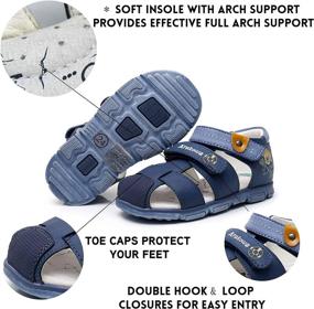 img 2 attached to Ahannie Toddler Adjustable Closed Toe Orthopedic Boys' Shoes : Sandals