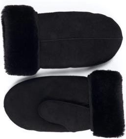 img 4 attached to Zavelio Premium Shearling Sheepskin Leather Men's Accessories : Gloves & Mittens