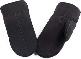 img 2 attached to Zavelio Premium Shearling Sheepskin Leather Men's Accessories : Gloves & Mittens