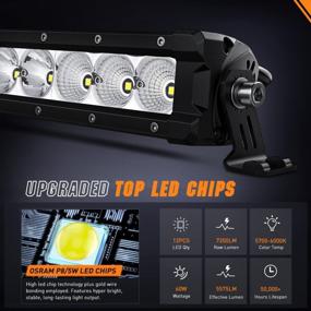 img 3 attached to Powerful And Durable Off-Road LED Light Bar By Nilight - 16 Inch, Flood Spot Combo Beam, 7200LM, IP68, 5 Years Warranty