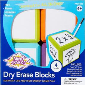 img 3 attached to Unleash Creativity With Mind Sparks Dry Erase Blocks - 4 Colorful Blocks, 3" X 3