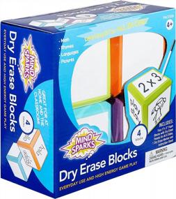 img 4 attached to Unleash Creativity With Mind Sparks Dry Erase Blocks - 4 Colorful Blocks, 3" X 3