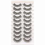 veleasha d-curl russian strip lashes with clear band - 10 pairs pack (dt08) for a natural eyelash extension look logo